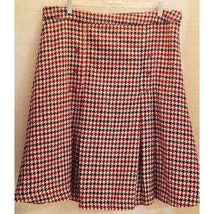 DOWNEAST Houndstooth RED Black White SKIRT 1X- XL